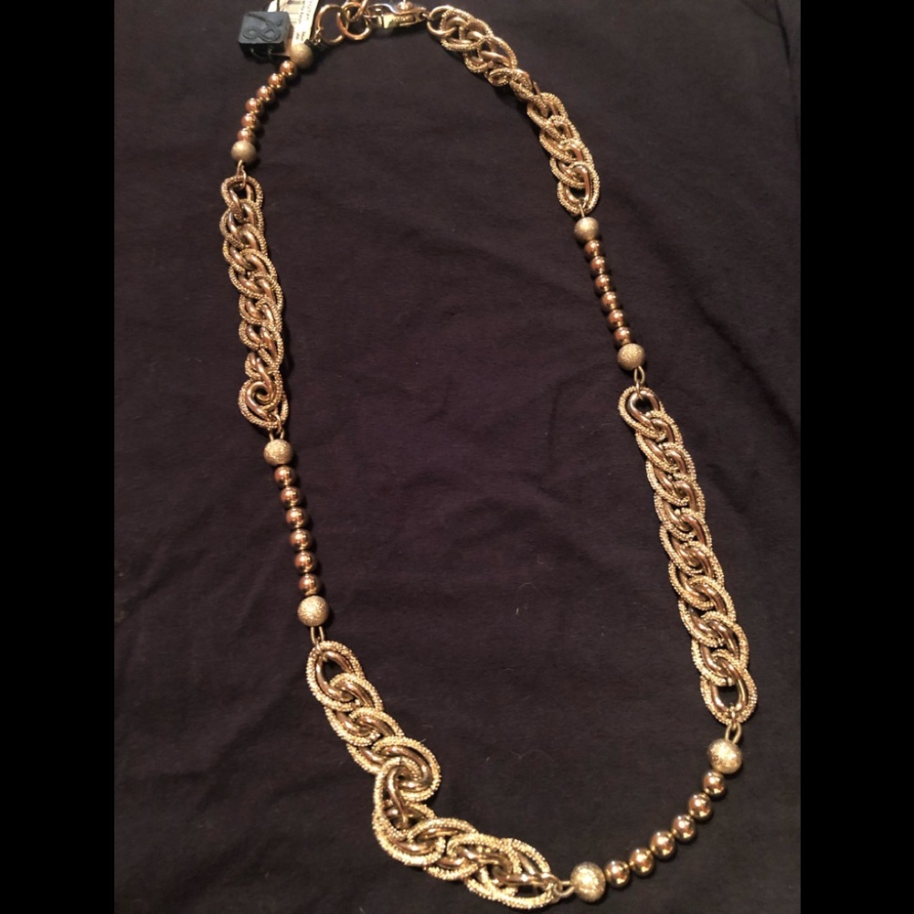 NWT stunning Dolce and Gabbana gold chain and ball necklace. 36” length.